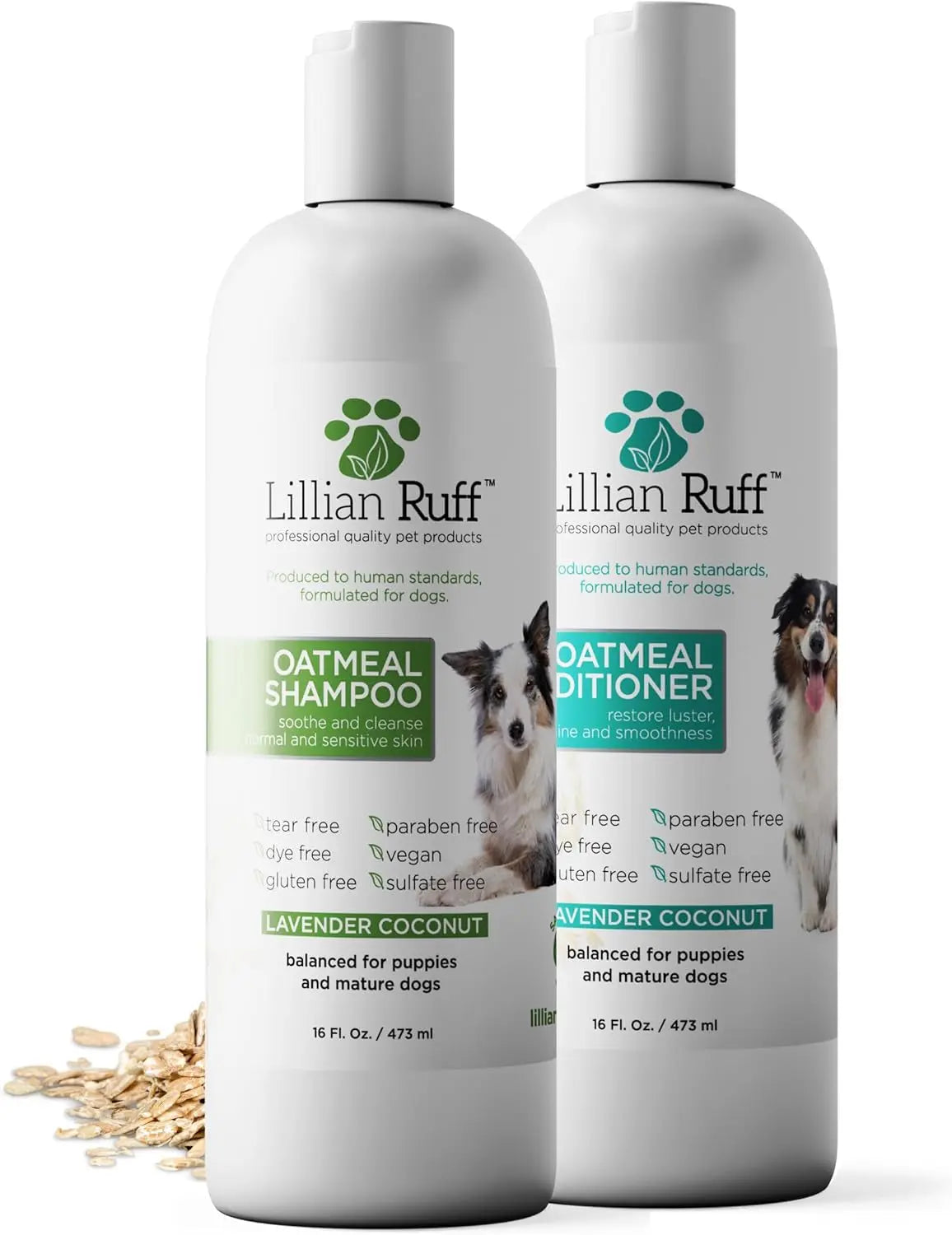 Lillian Ruff HypoCare+ Hypoallergenic Oatmeal Dog Shampoo &amp; Conditioner Set