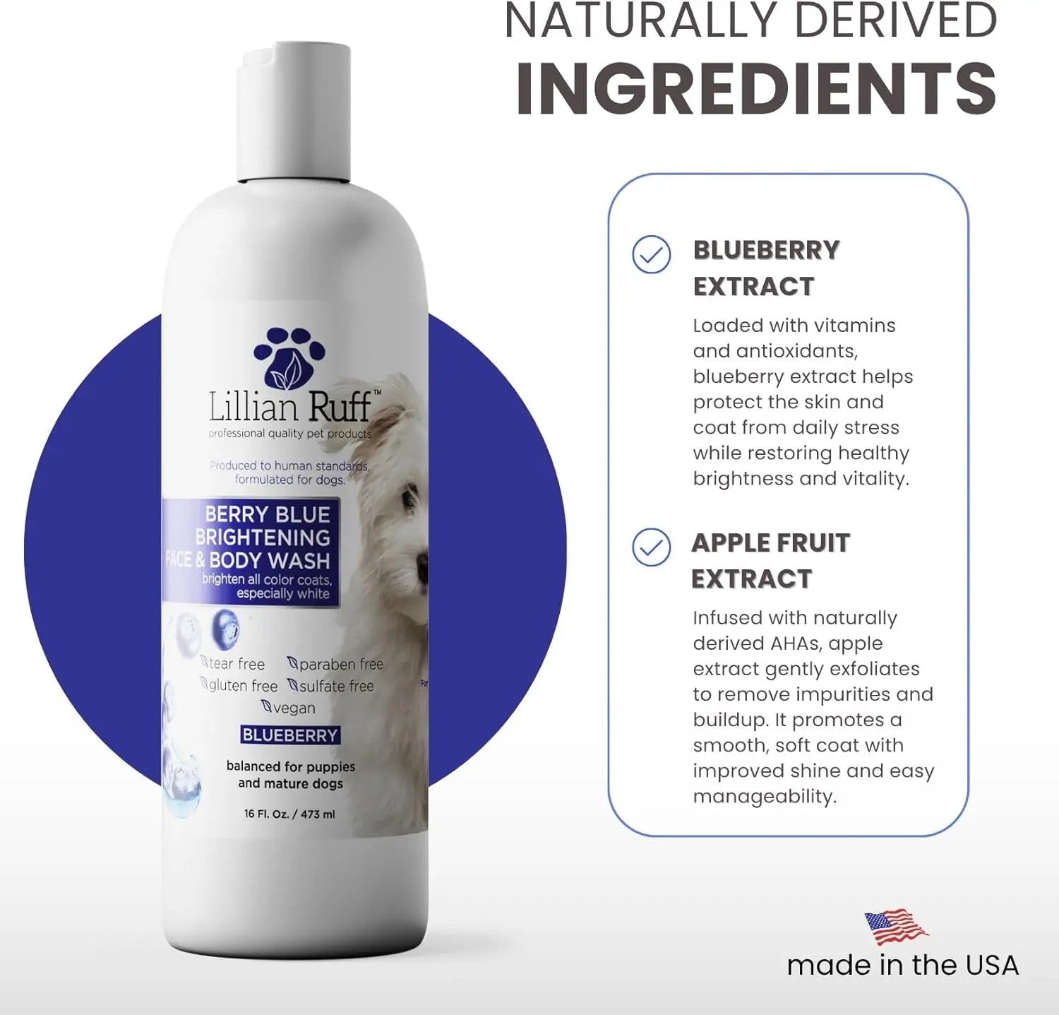 Lillian Ruff Professional Berry Blue Brightening Dog Shampoo &amp; Conditioner Set