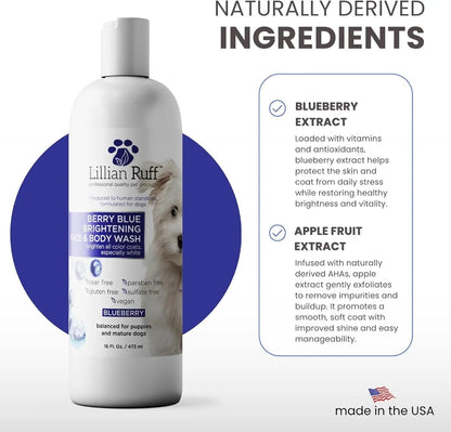 Lillian Ruff Professional Berry Blue Brightening Dog Shampoo &amp; Conditioner Set