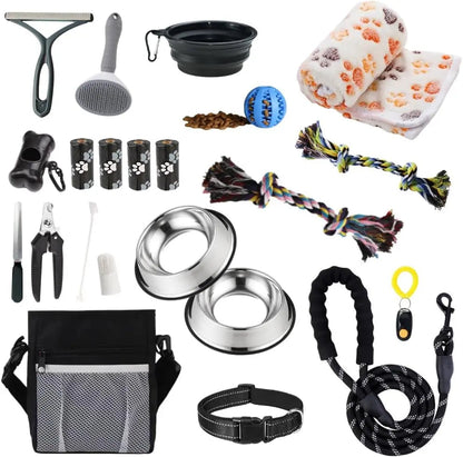 Luxe 22-Piece Puppy Starter Kit–Training &amp; Care Essentials for New Dog Owners