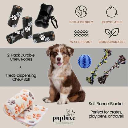 Luxe 22-Piece Puppy Starter Kit–Training &amp; Care Essentials for New Dog Owners
