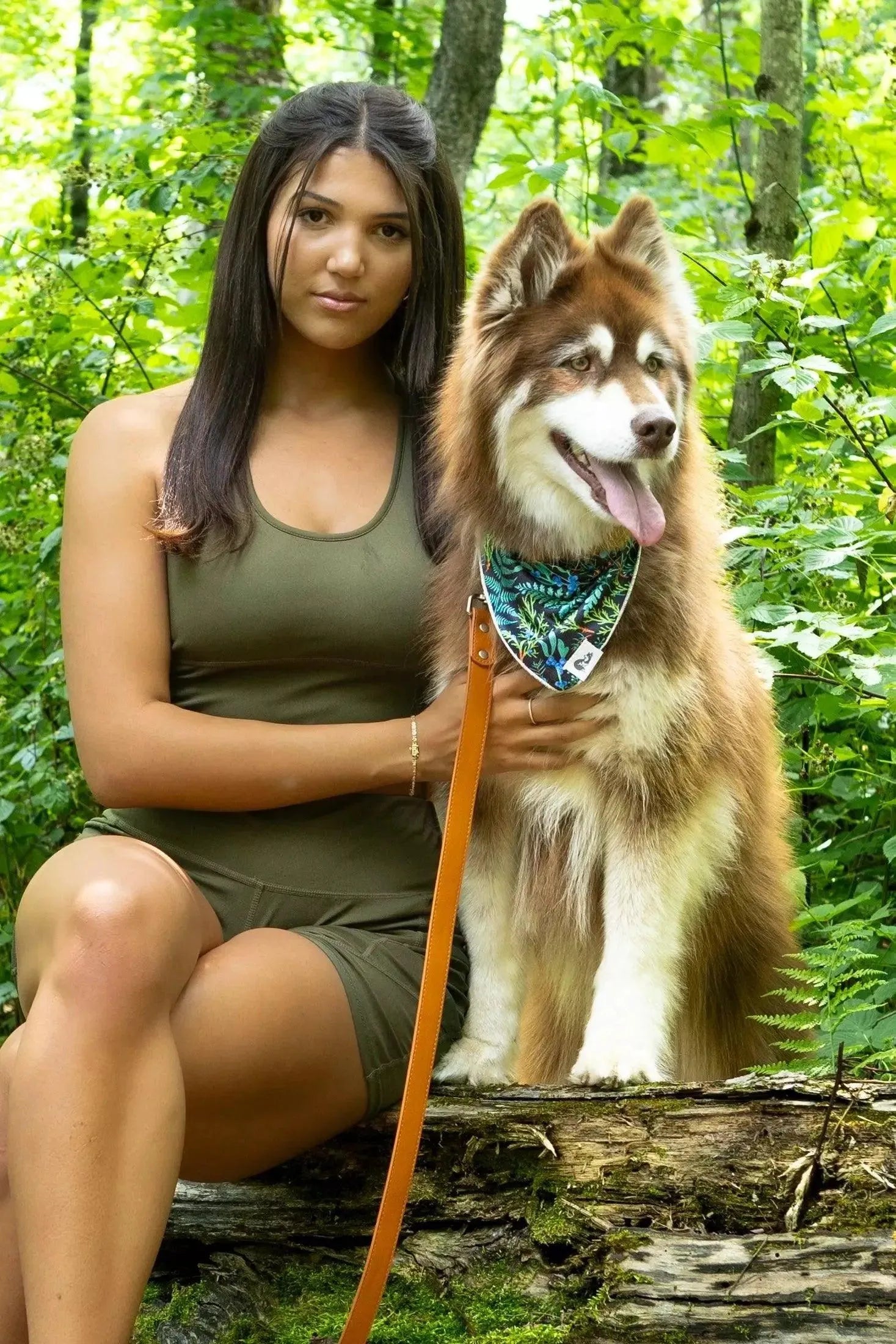 Magical Fern Forest Dog Bandana &amp; Matching Keychain