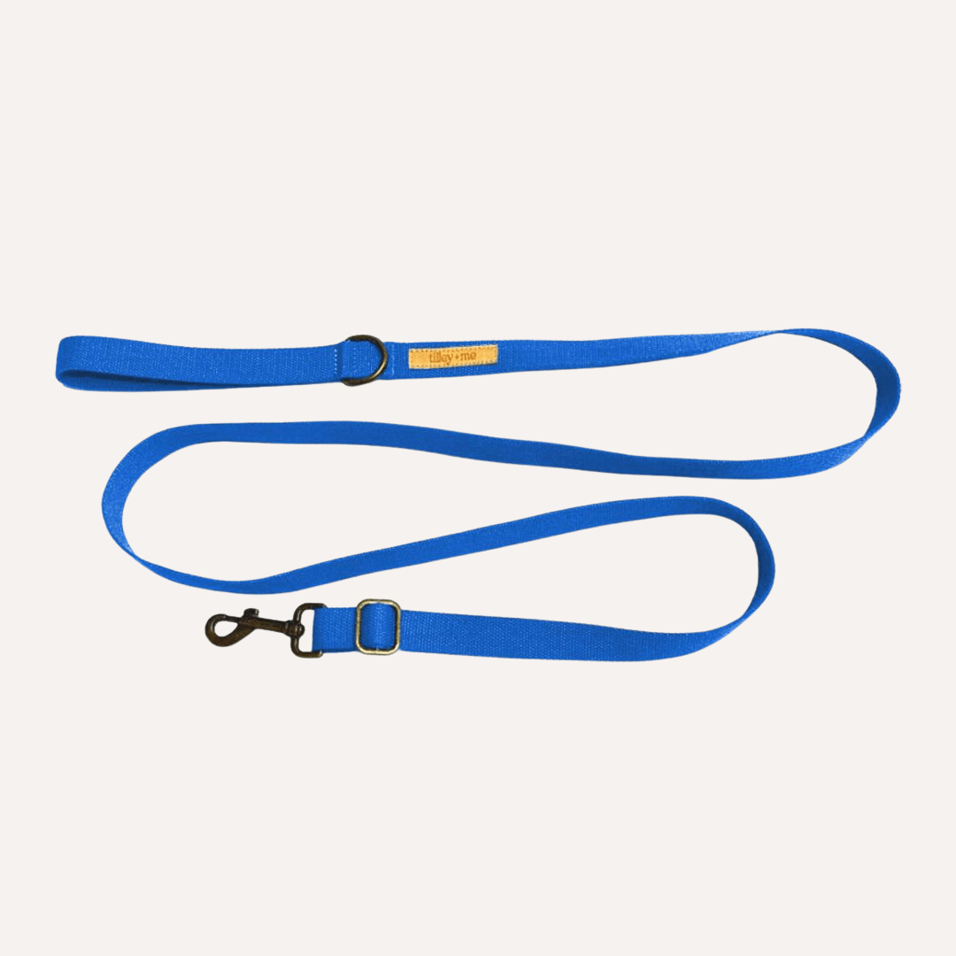 Tilley + Me Hemp Cotton Dog Leash - Durable, Sustainable, Adjustable, Lightweight &amp; Soft-Malibu