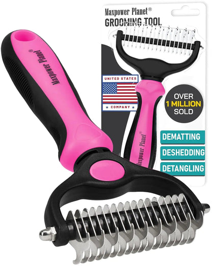 Maxpower Dual-Sided Pet Grooming Rake for Dogs &amp; Cats – Dematting Tool