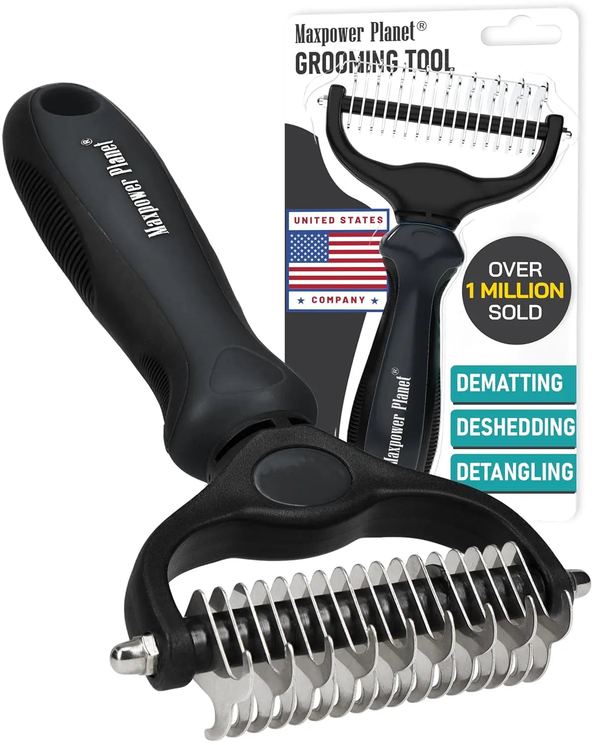 Maxpower Dual-Sided Pet Grooming Rake for Dogs &amp; Cats – Dematting Tool