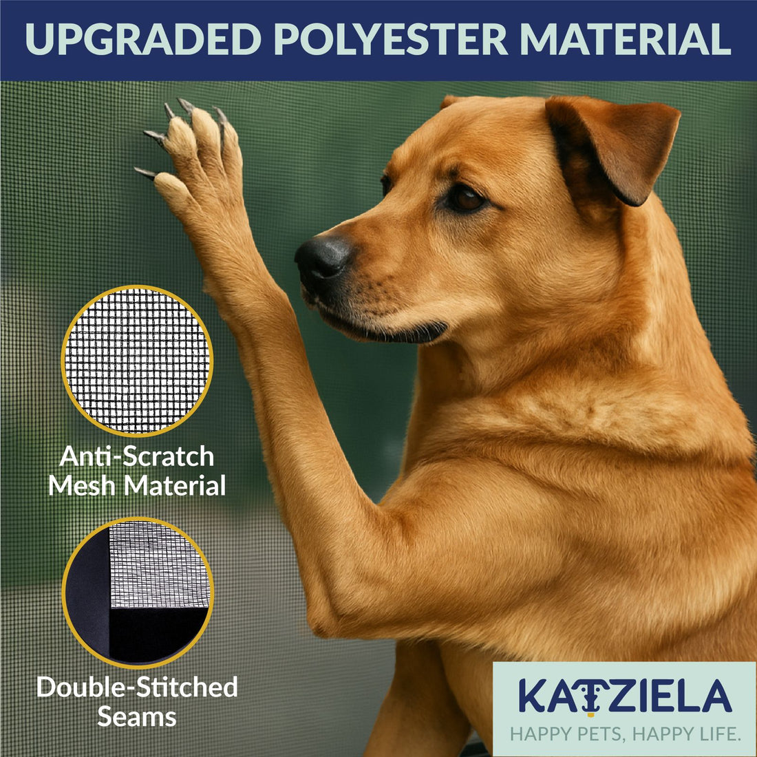 Katziela Magnetic Screen Door 38x83 – Pet &amp; Kid-Friendly Mesh with Extra Bottom Magnets – Heavy-Duty, Hands-Free Closure, Keeps Bugs Out &amp; Lets Fresh Air In