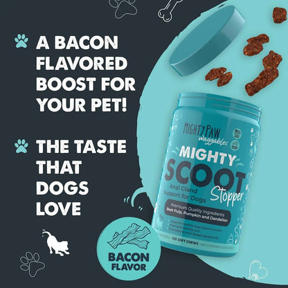 Mighty Scoot Dog Anal Gland &amp; Digestive Support Fiber Chews 120 Ct