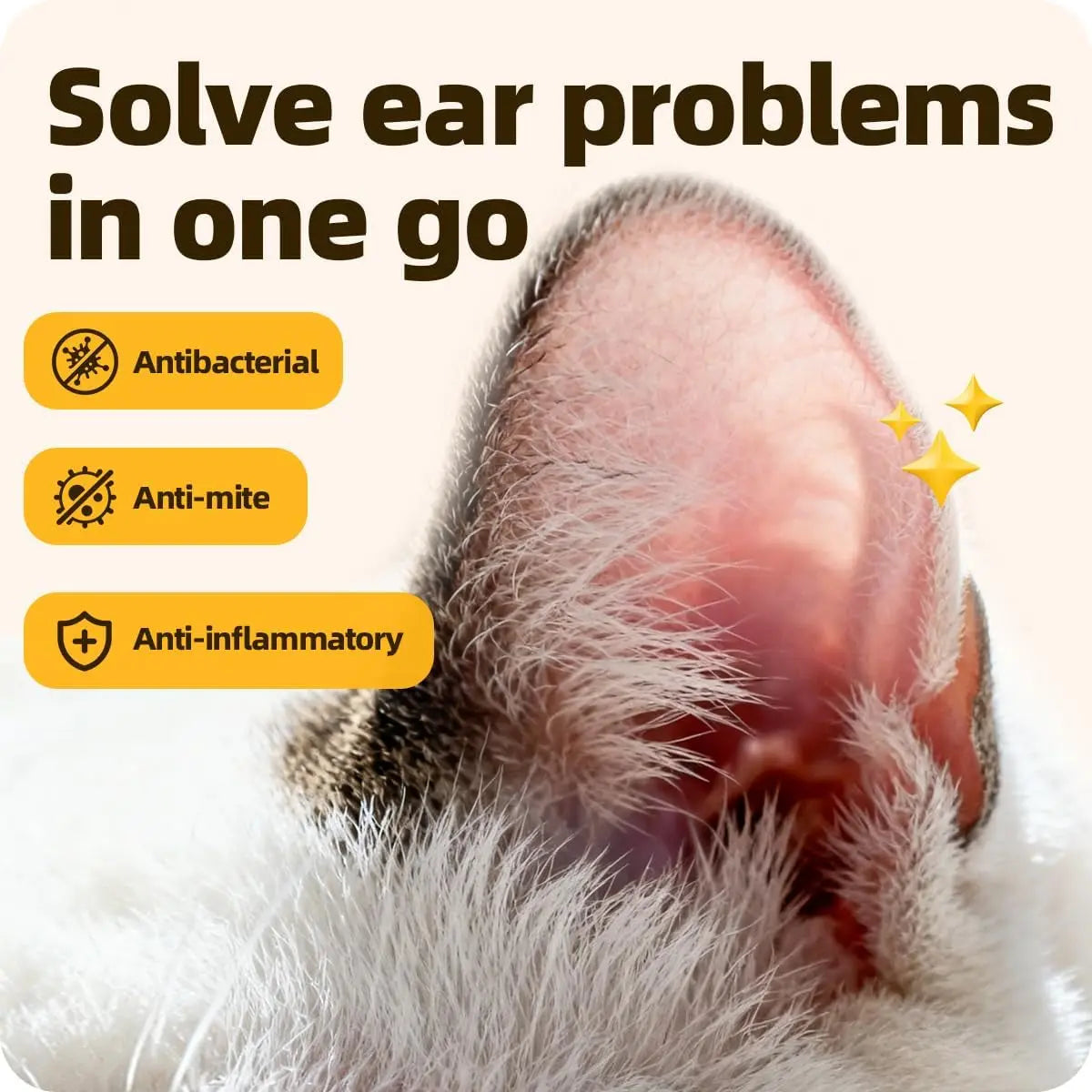 Natural Pet Ear Drops for Dogs &amp; Cats Ear Mites &amp; Ear Infection Care 20 ml