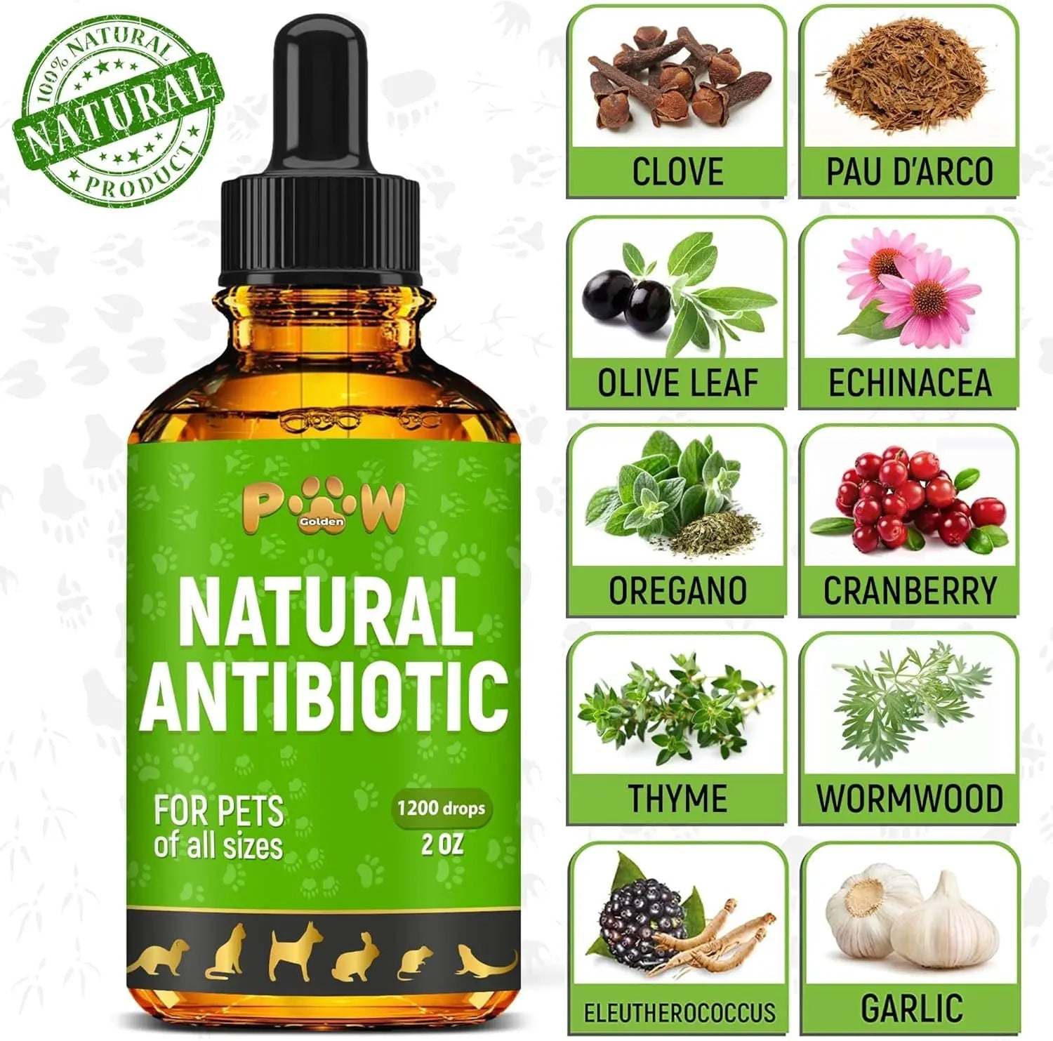 Natural Pet Immune Support Drops for Dogs &amp; Cats, Skin, Coat &amp; Digestion – 2 oz