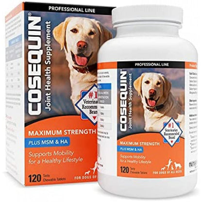 Cosequin Max Plus MSM &amp; HA for Dogs 120 Chewable Tablets Joint Support