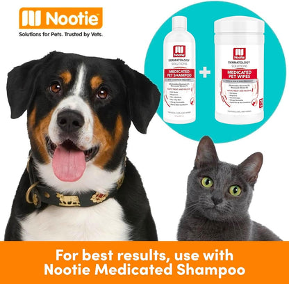 Nootie Medicated Dog &amp; Cat Wipes 2% Chlorhexidine 2% Miconazole 70 Count XL