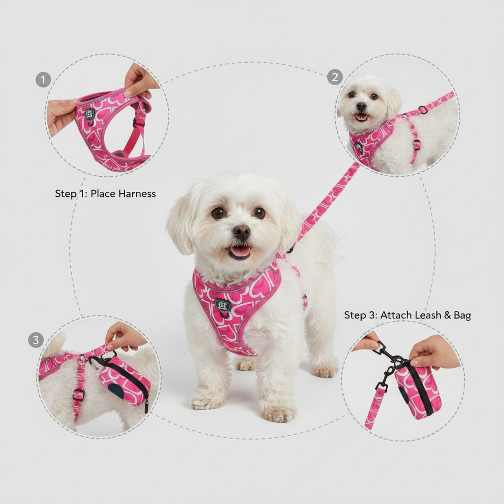 3-Piece Dog Harness &amp; Leash Set