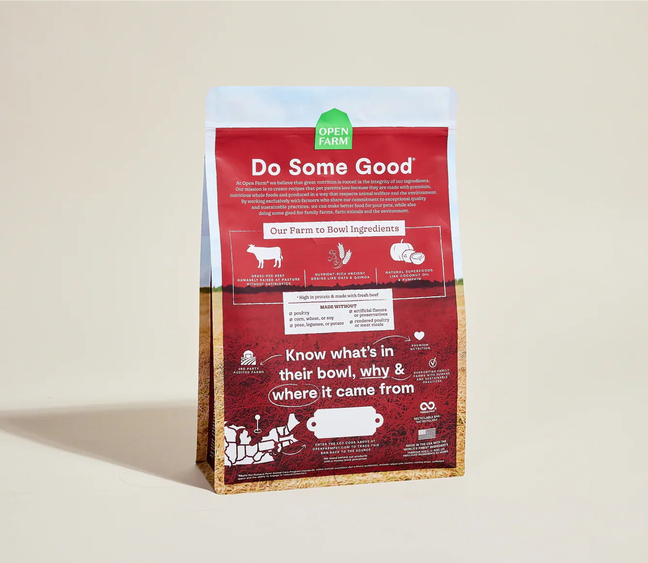 Open Farm Grass-Fed Beef &amp; Ancient Grains Dry Dog Food