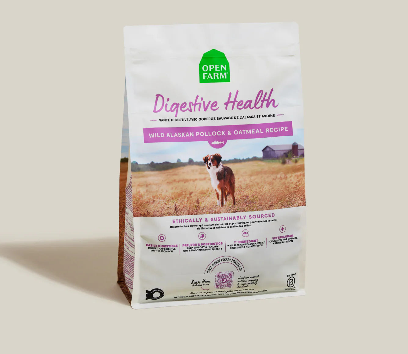 Open Farm Pollock &amp; Oatmeal Digestive Health Dry Dog Food