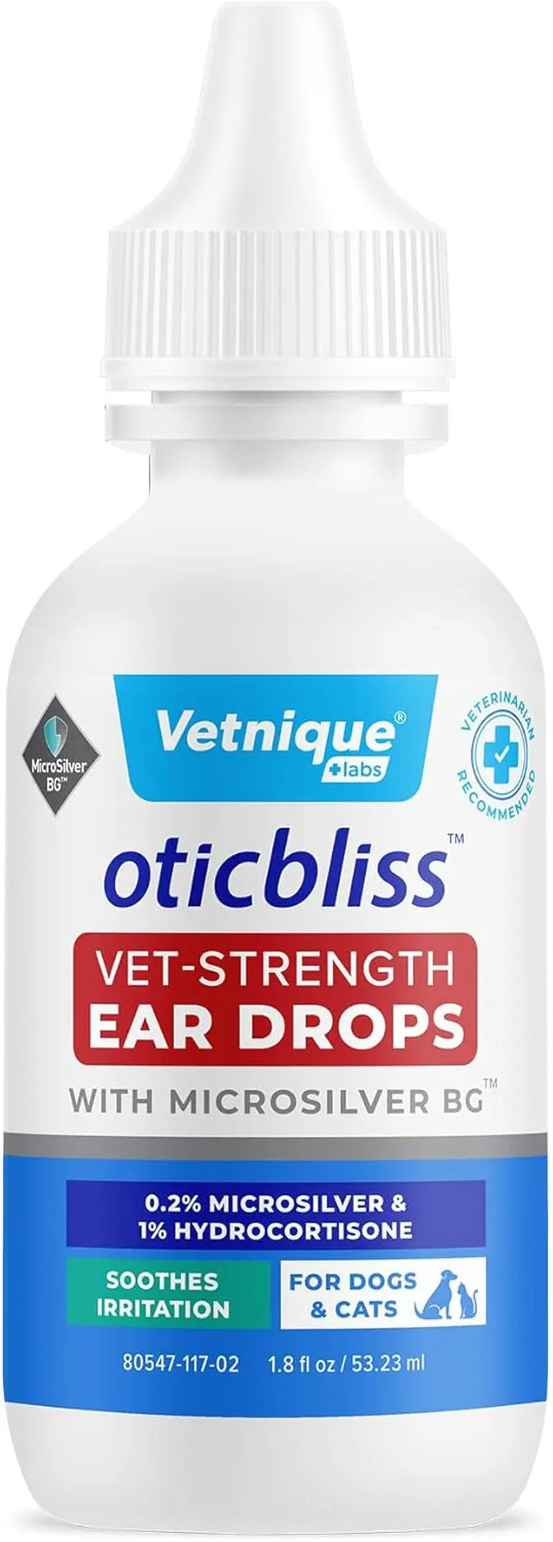 Oticbliss Cat &amp; Dog Ear Infection Drops – MicroSilver &amp; Hydrocortisone Relief