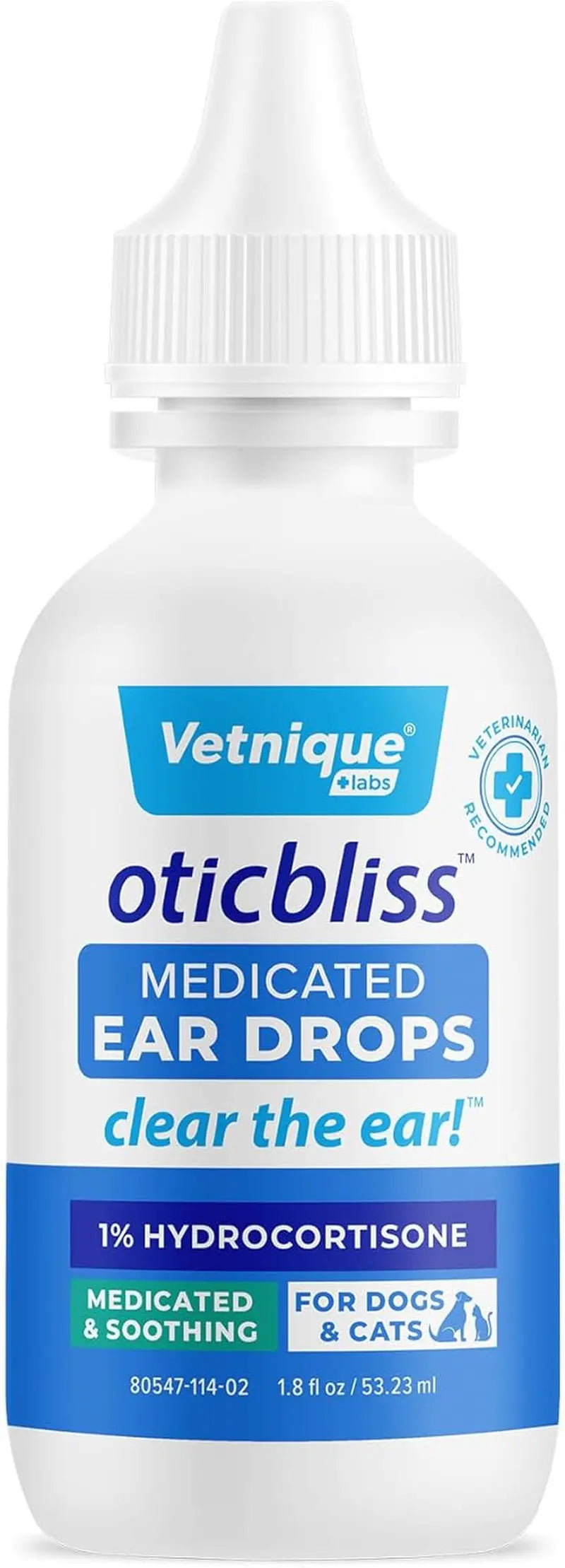 Oticbliss Cat &amp; Dog Ear Infection Drops – MicroSilver &amp; Hydrocortisone Relief