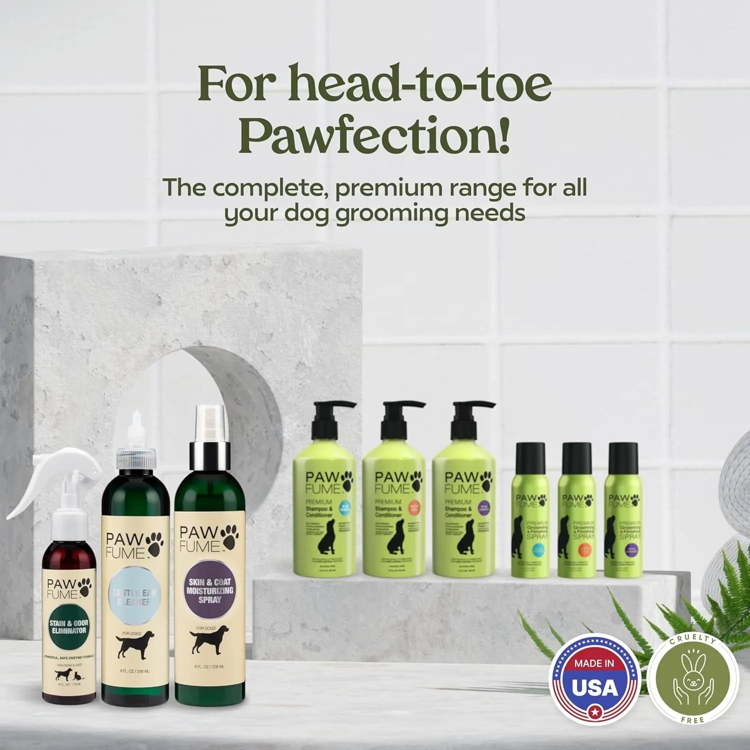 PAWFUME Deshedding Dog Shampoo &amp; Conditioner – Probiotic Detangling Formula