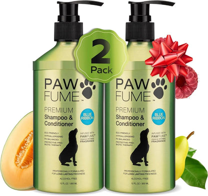 PAWFUME Deshedding Dog Shampoo &amp; Conditioner – Probiotic Detangling Formula