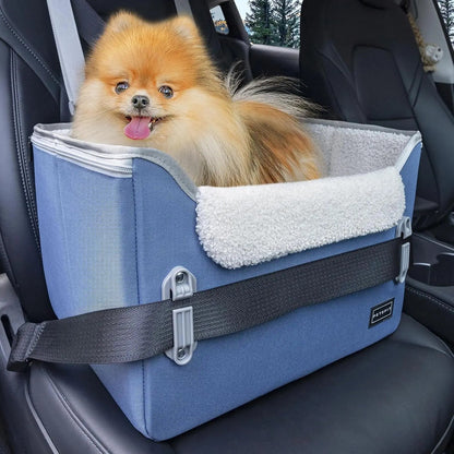 PETSFIT Small Dog Booster Car Seat with Safety Buckles &amp; Tether, Foldable