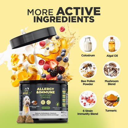 Allergy &amp; Immune Support Chews for Dogs (Coconut &amp; Carob Flavor)