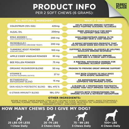Allergy &amp; Immune Support Chews for Dogs (Peanut Butter Flavor)
