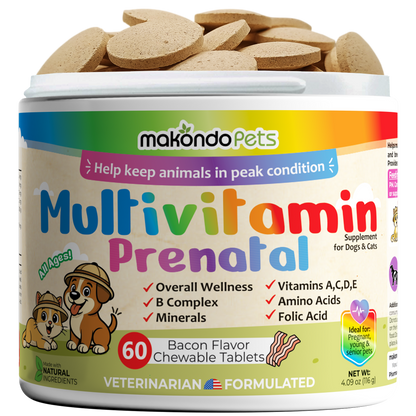 Multivitamin for Dogs &amp; Cats. Prenatal Vitamins. 60 Tabs