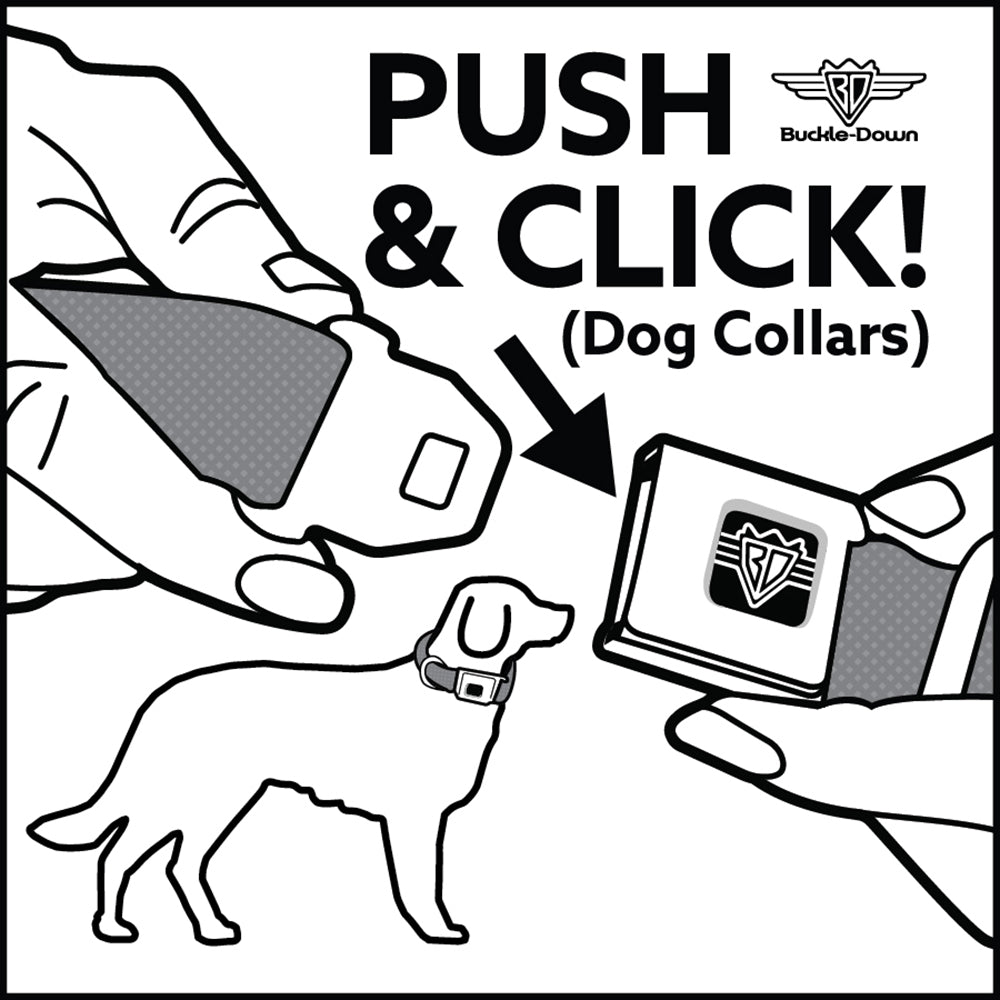 Dog Bone Seatbelt Buckle Collar - BUCKLE-DOWN Shapes Black/Camo White/Black