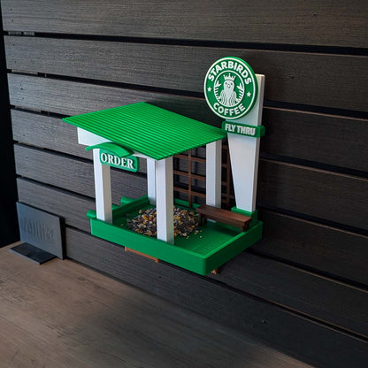 ADG42 The Starbirds Parody Coffee Shop Bird Feeder