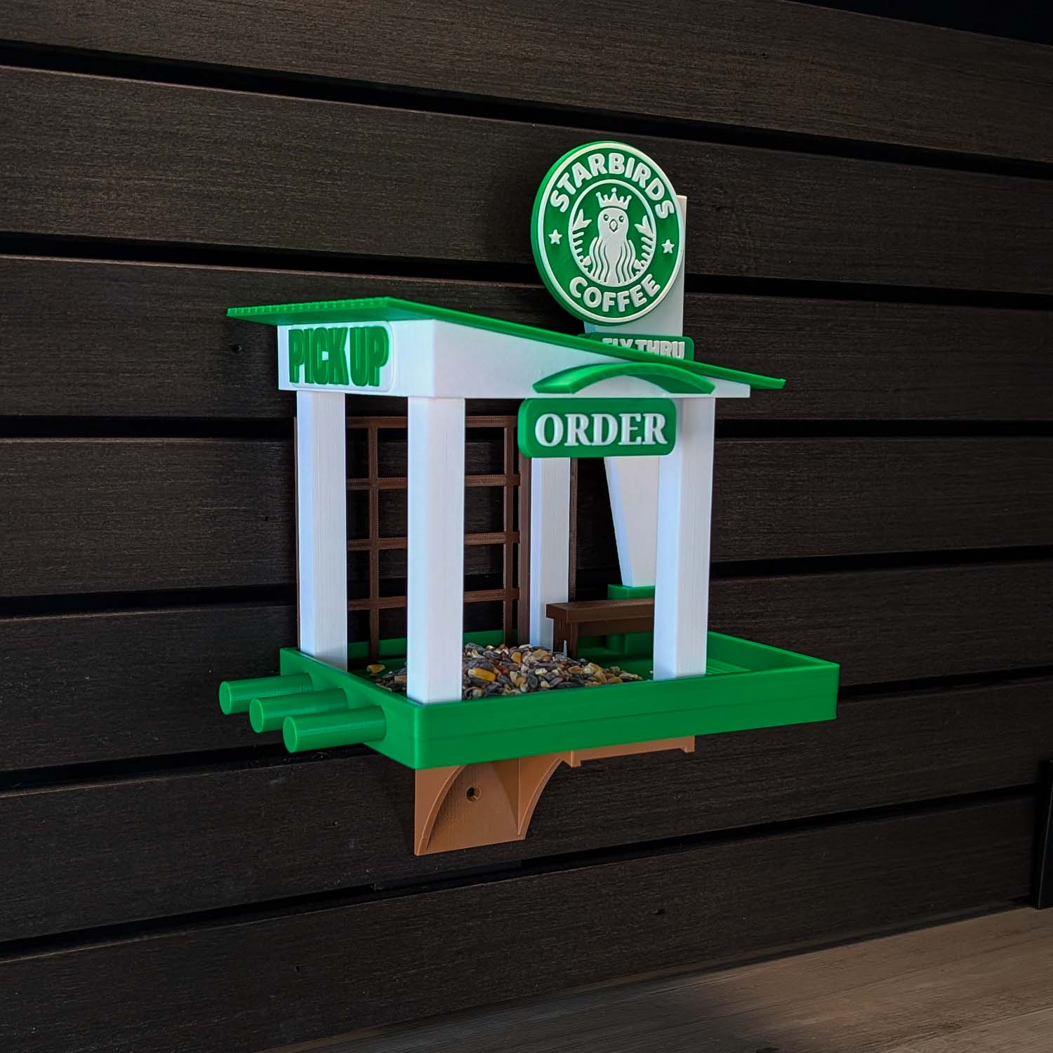 ADG42 The Starbirds Parody Coffee Shop Bird Feeder