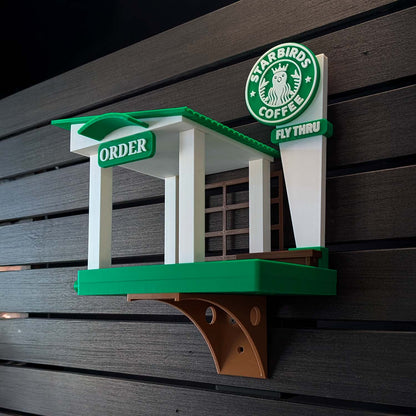 ADG42 The Starbirds Parody Coffee Shop Bird Feeder
