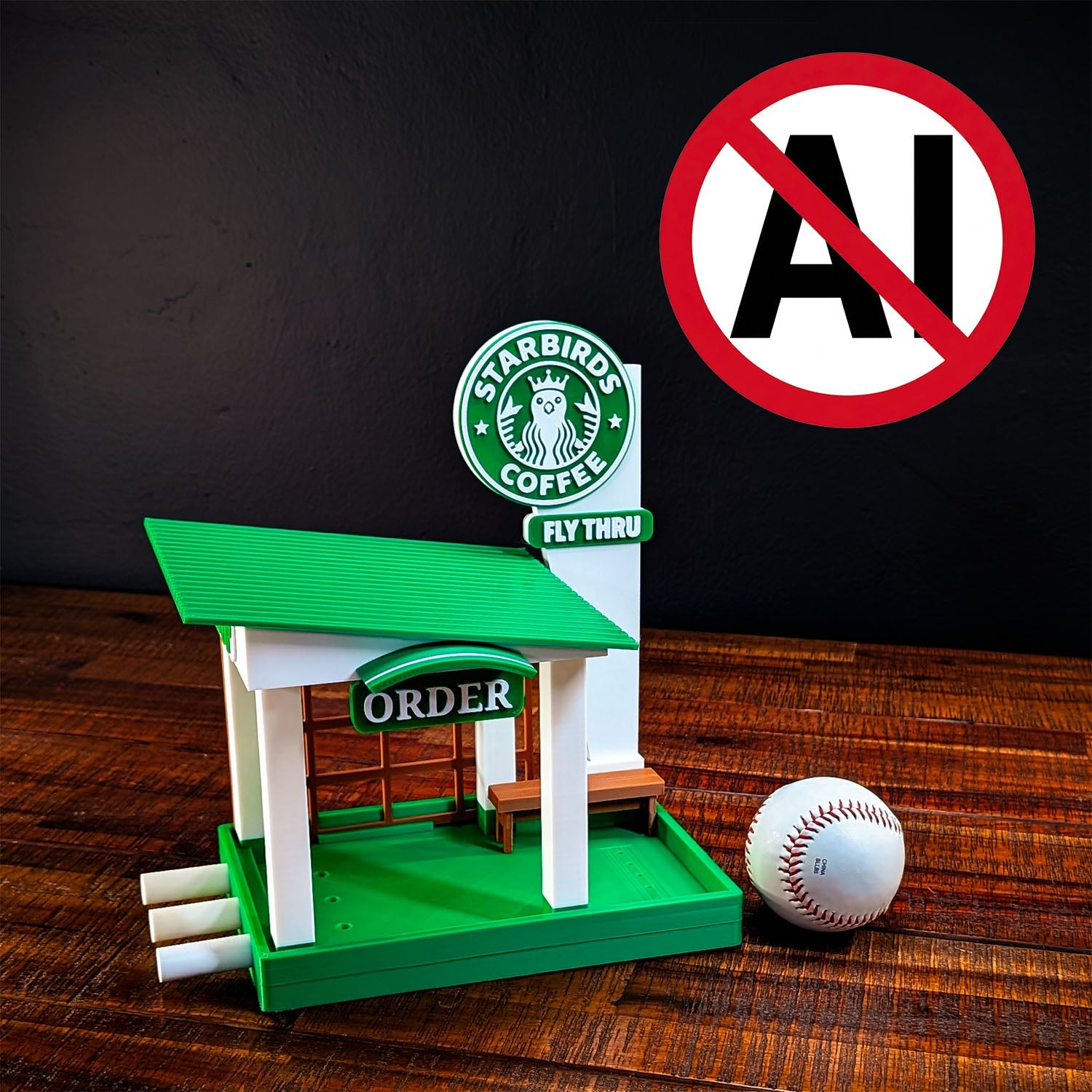 ADG42 The Starbirds Parody Coffee Shop Bird Feeder