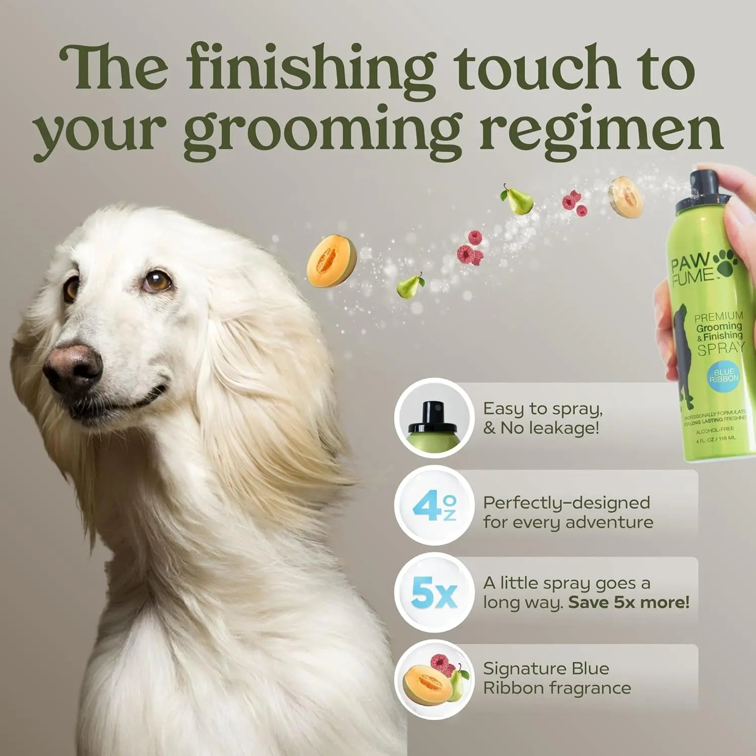 Pawfume Dog Spa Gift Basket 6-Piece Probiotic Deodorizer &amp; Grooming Set