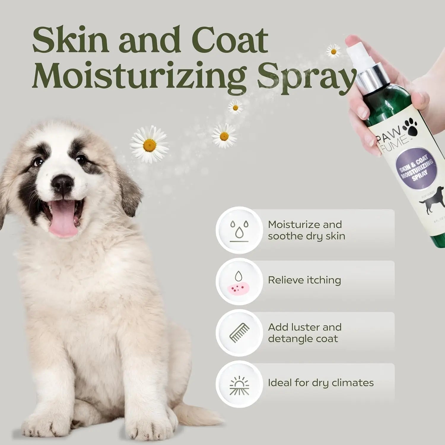 Pawfume Dog Spa Gift Basket 6-Piece Probiotic Deodorizer &amp; Grooming Set