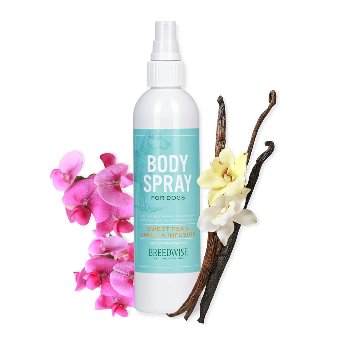 Pet Deodorizing Spray Dog Cat Cologne Sweet Pea Vanilla Odor Control 8oz