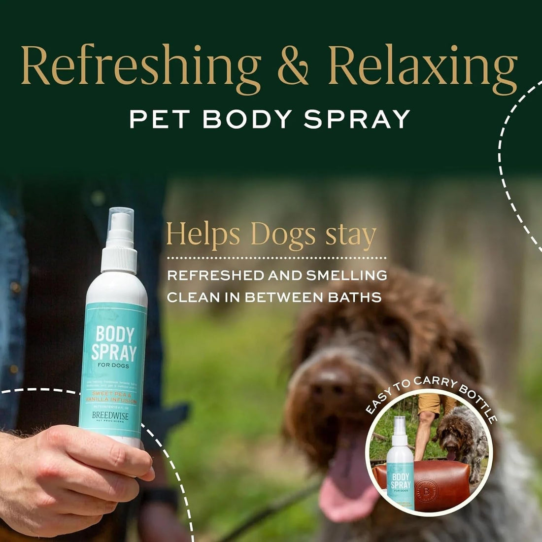 Pet Deodorizing Spray Dog Cat Cologne Sweet Pea Vanilla Odor Control 8oz