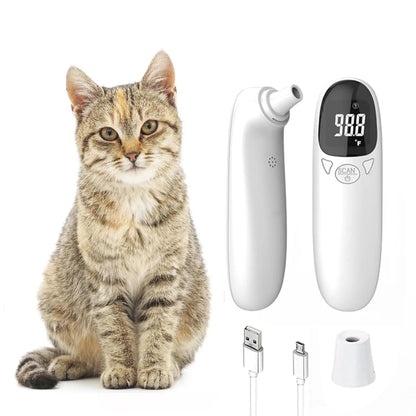 Pet Ear Thermometer Infrared Dog &amp; Cat Temperature Reader 1-Second Digital