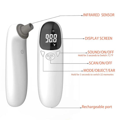Pet Ear Thermometer Infrared Dog &amp; Cat Temperature Reader 1-Second Digital