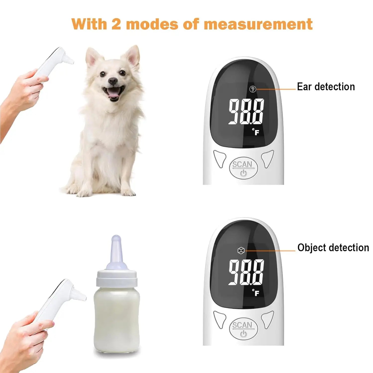 Pet Ear Thermometer Infrared Dog &amp; Cat Temperature Reader 1-Second Digital