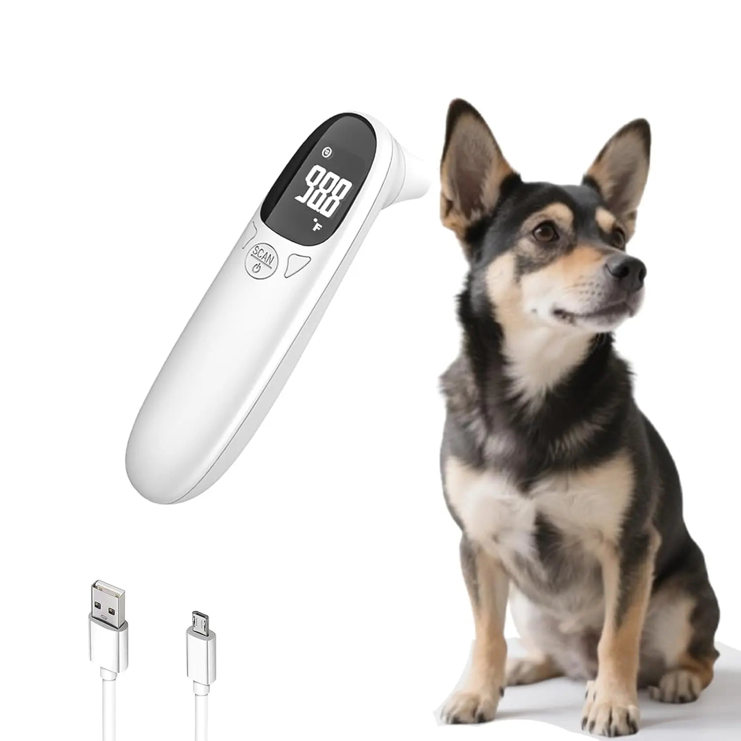 Pet Ear Thermometer Infrared Dog &amp; Cat Temperature Reader 1-Second Digital