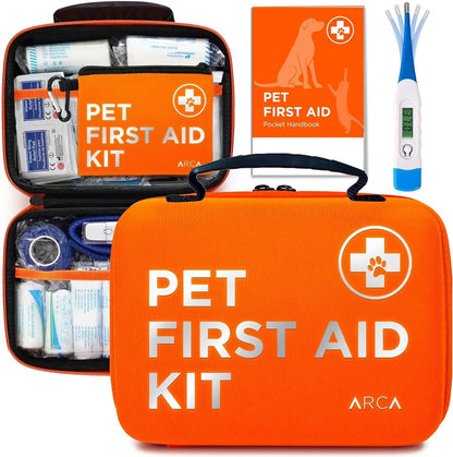 Pet First Aid Kit for Dogs &amp; Cats with Thermometer, Tick Remover &amp; Manual