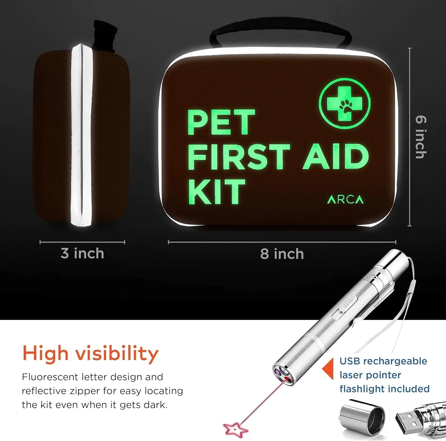 Pet First Aid Kit for Dogs &amp; Cats with Thermometer, Tick Remover &amp; Manual