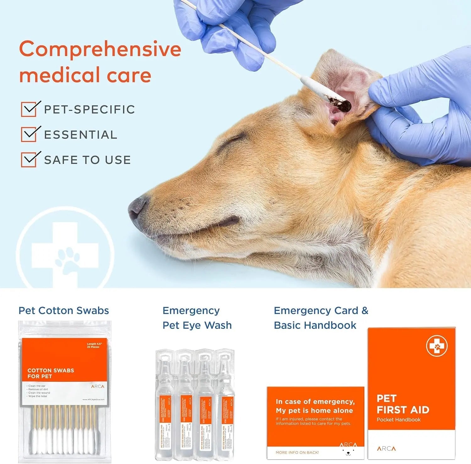 Pet First Aid Kit for Dogs &amp; Cats with Thermometer, Tick Remover &amp; Manual