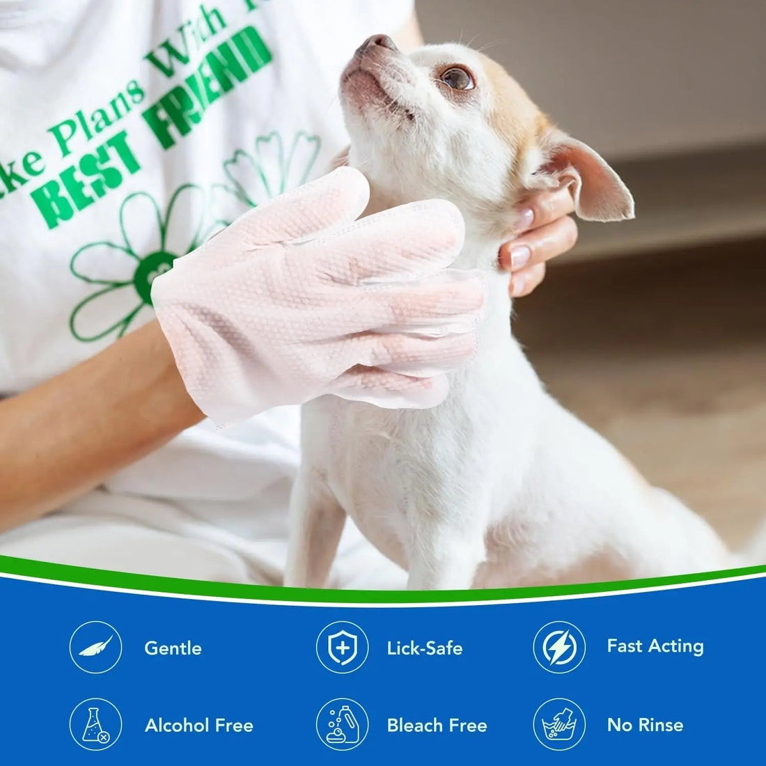 Pet Glove Wipes for Dogs, Cats &amp; Small Animals, Unscented Grooming Wipes 24ct