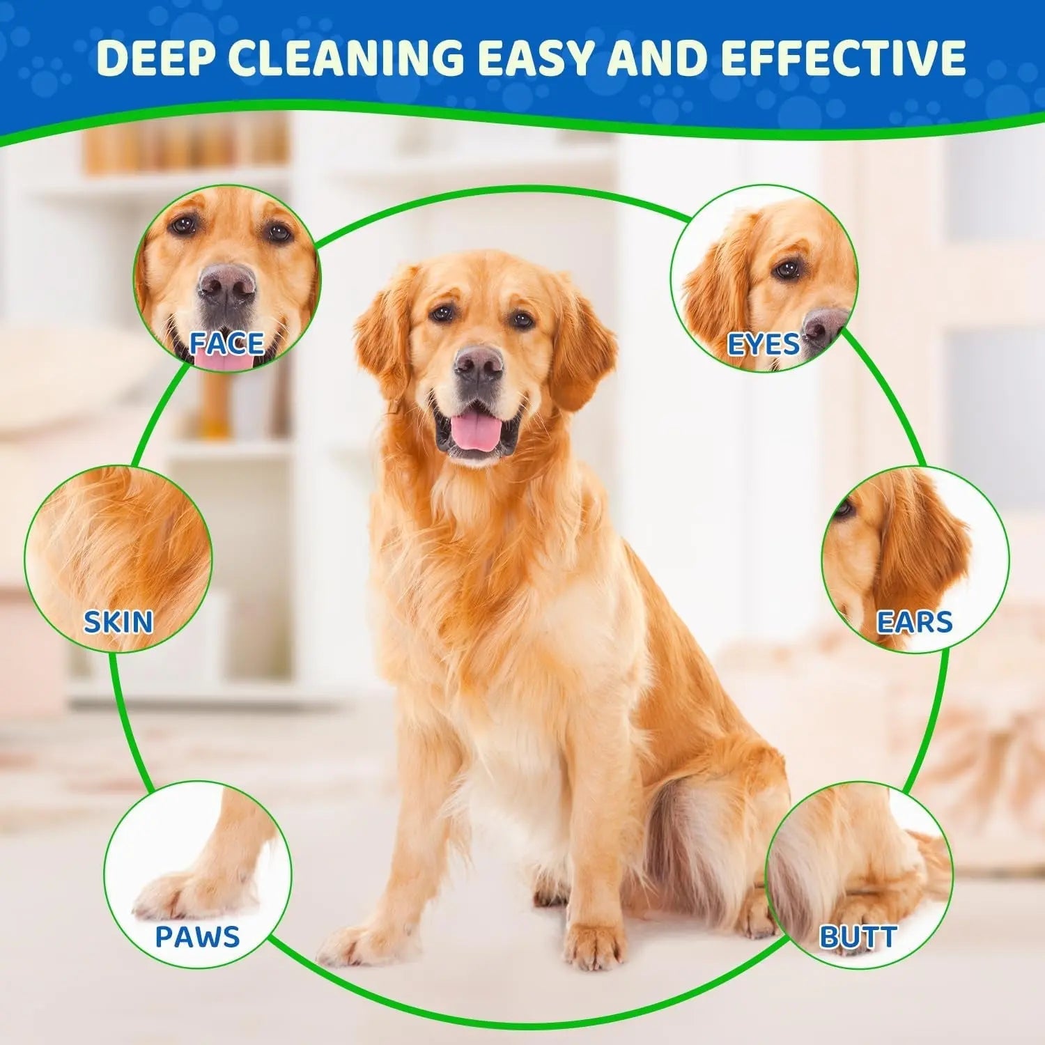 Pet Glove Wipes for Dogs, Cats &amp; Small Animals, Unscented Grooming Wipes 24ct