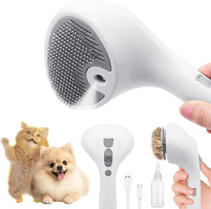 Pet Grooming Brush for Cats &amp; Dogs- Self Cleaning Rechargeable Deshedding