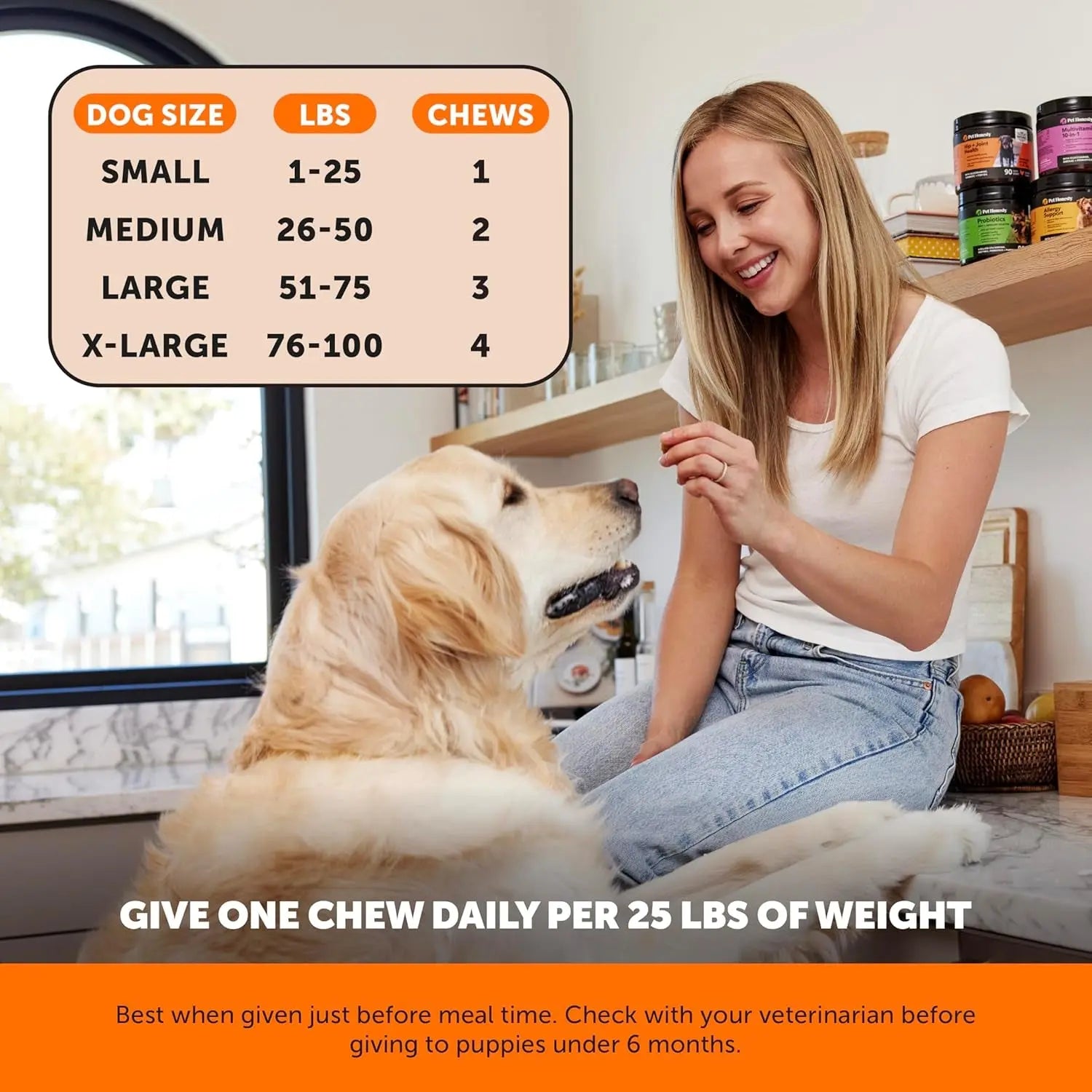 Pet Honesty Senior Hemp Hip &amp; Joint Supplement for Dogs Mobility Chews 90 Ct