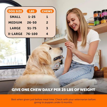 Pet Honesty Senior Hemp Hip &amp; Joint Supplement for Dogs Mobility Chews 90 Ct