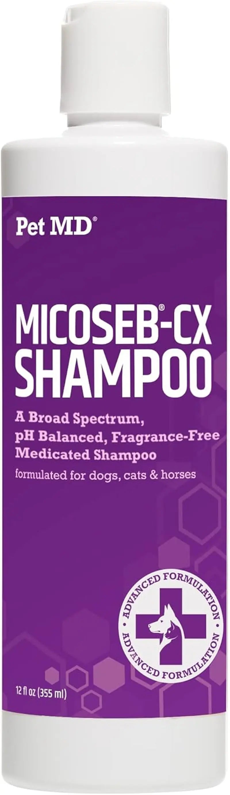 Pet MD Micoseb-CX Medicated Shampoo for Dogs, Cats &amp; Horses – 12 Oz