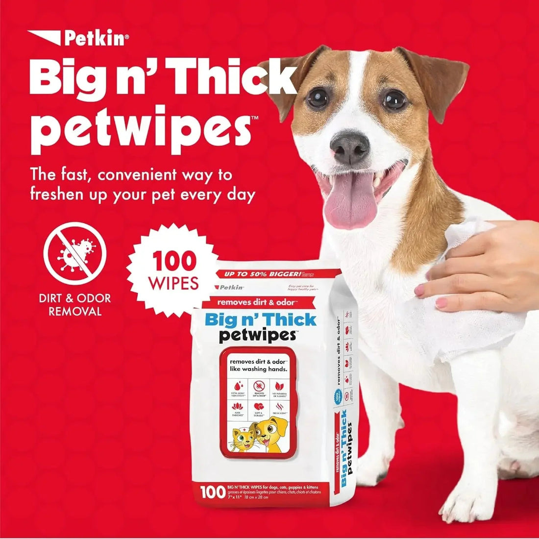 Pet Wipes for Dogs &amp; Cats – 100 Large Grooming Wipes for Ears, Face, Eyes &amp; Paws