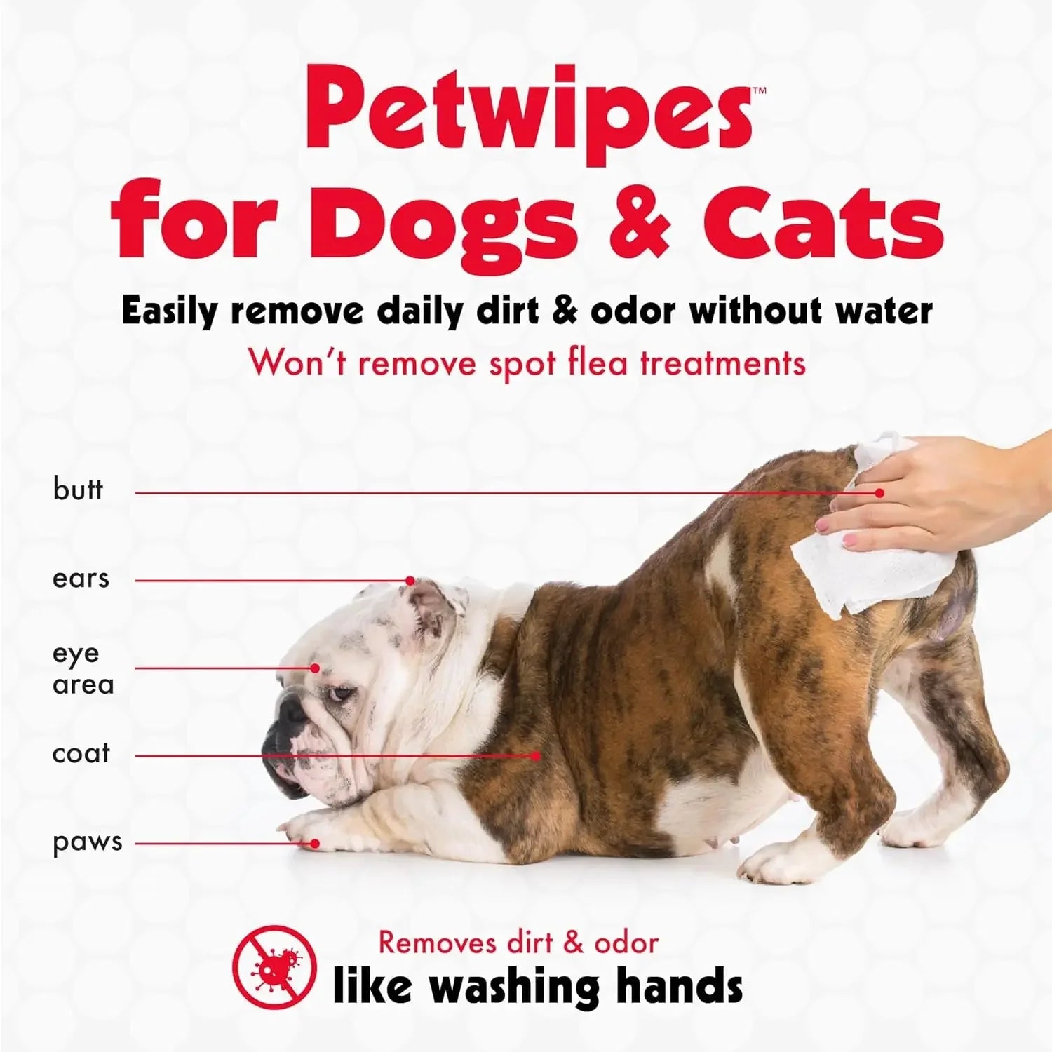 Pet Wipes for Dogs &amp; Cats – 100 Large Grooming Wipes for Ears, Face, Eyes &amp; Paws